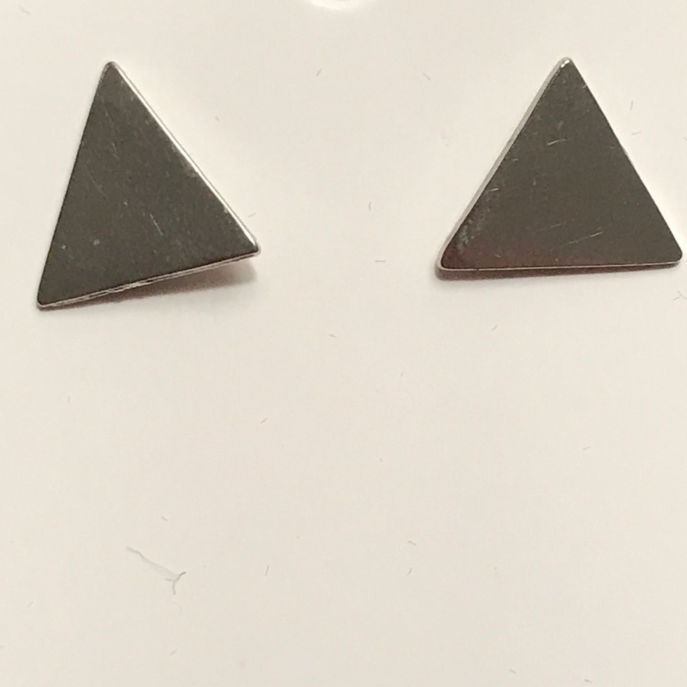 Silver Triangle Earrings